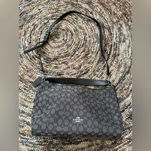 COACH East West Celeste HOBO SIGNATURE BAG Black Smoke Black F58284